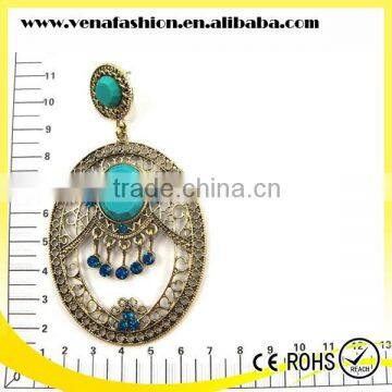 Oval Design Hollow Latest Exotic Turquoise Fashion Earring photo-4
