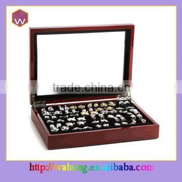 Glass Top Cufflink /Ring Box Wholesale /Wooden Jewelry Cufflink Box Hardware For Sale