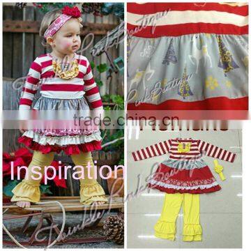 2016 Toddler Cotton Dress Top Childrens Boutique Clothing Sets Pretty Kids Outfits