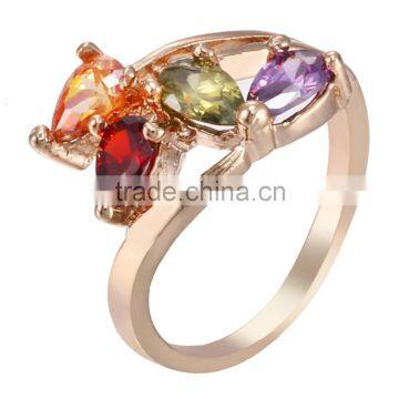 Pretty Multicolor Teardrop Shaped Rhinestone Women European Style Ring