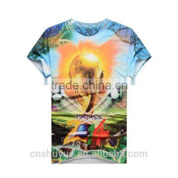 wholesale custom polyester spandex t-shirts all over sublimation printing t-shirt