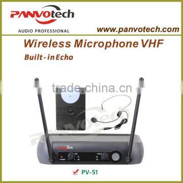 VHF single channel echo mic wireless with headset microphone