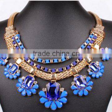 CZ8293 Charm Vintage Women Pendant Chain Crystal Choker Chunky Collar Necklace