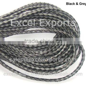 Leather Cords Braided 5mm from India