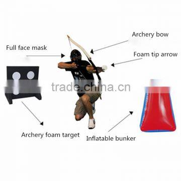 Archery play combet tag cylinder white foam tip arrow head and arcehry bow