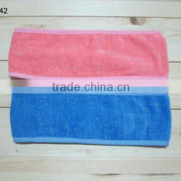 100% cotton veloyur towel with logo embroidery hair bands