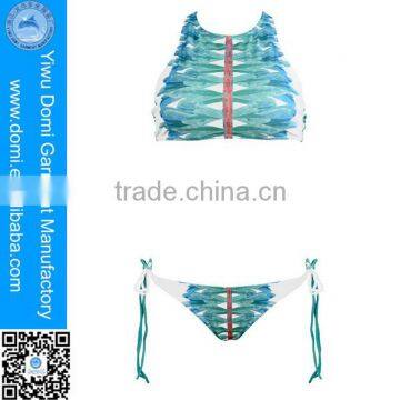Multi Rope Sexy Feather Printing Bikini Manufacturers Swimsuit Outlet