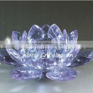 Beautiful Crystal Purple Lotus Flower For Arabic Souvenir