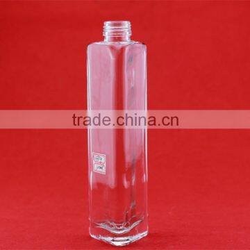 High quality 500ml glass bottle triangle juice bottle heart shape bottle