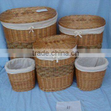 sell beautiful willow laundry basket(5sets)