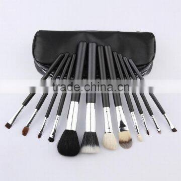 12 PCS Brush Cosmetic Makeup Set with 2 Case Bag Kit Professional Goat Hair Make up Brushes Set