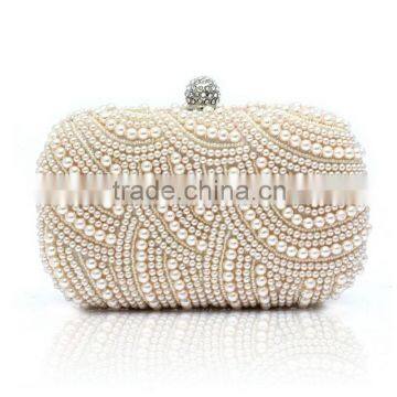 New Two Chains Women Pearl Evening Bag Clutch Gorgeous Bridal Wedding Party handbags Elegant Handbags