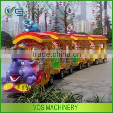 Amusement park rides elephant trackless train hot sale, movable electric train rides for sightseeing car