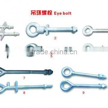 Eye Bolt With Wing Nut / Pole Line Link fittings bolt with washer attached