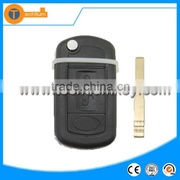 3 button car key case cover fob blanks wholesale with blade and logo flip remote key case for landrover freelander