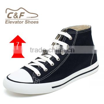 High quality man high cut canvas running sport elevator shoes