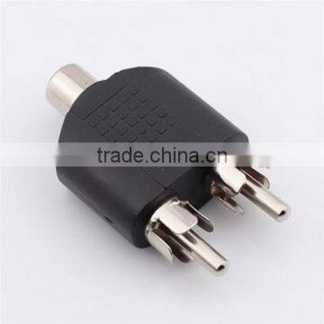 2016 Dual 2RCA Male to 1 RCA Female jack Splitter Adapter AV Audio Plug Converter