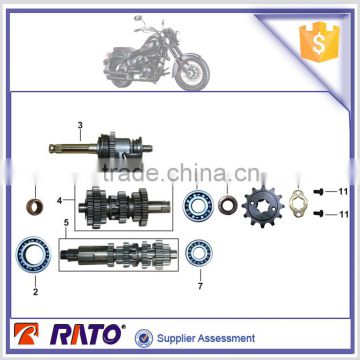 Motorcycle engine parts countershaft and mainshaft kick starter spindle