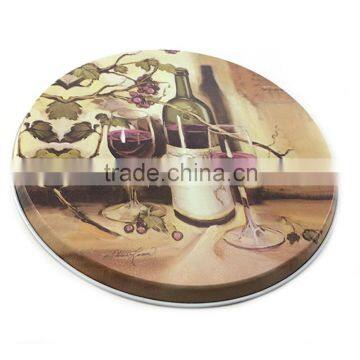Custom Logo Beautiful Metal Tin Plate Round Cup Tin Tray photo-2
