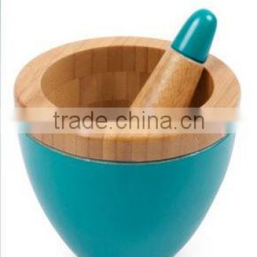 Bamboo Mortar And Pestle Set