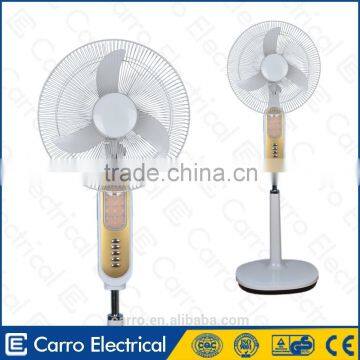 Carro Electrical 16 inch 12v 35w charging rechargeable standing fan with low price