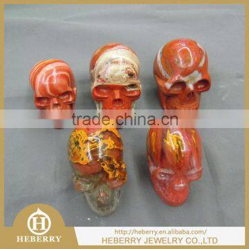 rainbow jasper human anatomy skull carving/skeleton all by handmade for home decoration