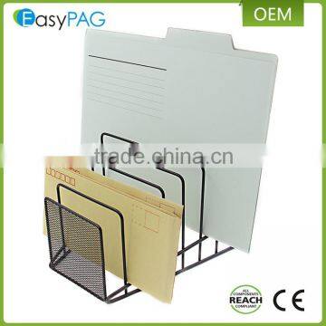 Practical double color metal wire cubbyhole brochure / file / magazine shelf