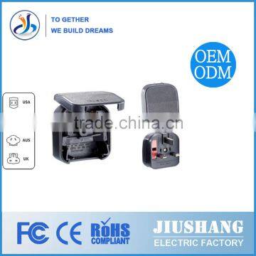 Black EUR to UK Travel Locking Plug Adapter(BS-5733)