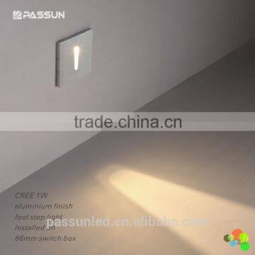 square shape anodized cilver led step lights 1w