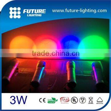 RGB led flashlight 10 color 3w led Flash light