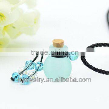 Handblown Jewelry vial Round Hollow glass Perfum Oils beads bottle charms necklace