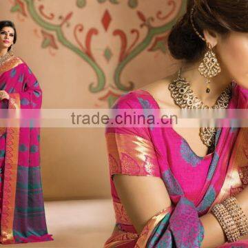 Magenta Silk Kanchipuram Saree