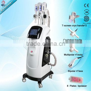 hot sale vertical 5 handles with lipo laser liposuction fat freezing cryolipolysis machine