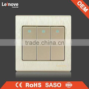 woven gold finish four gang one/two way wall switch
