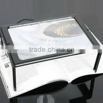 A4 Full page foldable magnifier, 3X Giant Large Hands Free Magnifying Glass With Light LED Magnifier For Reading