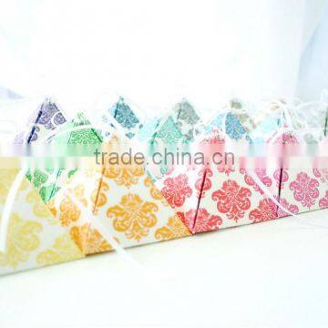 Damask Pyramid Boxes Wedding Favor Party Boxes