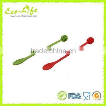 Creative Silicone Steel Smile Honey Stirring Stick, Coffee Jam Dessert Spoon, Long Handle Stir Mixing Bar