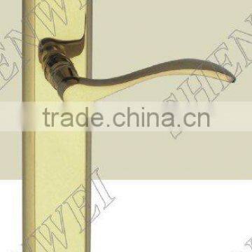 16-106 PB brass door handle on plate