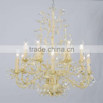 9 bulbs hot selling iron frame crystal indian chandeliers