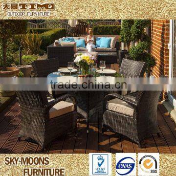 hot sale Guangdong outdoor weaving furniture rattan dining room sets(TC035)