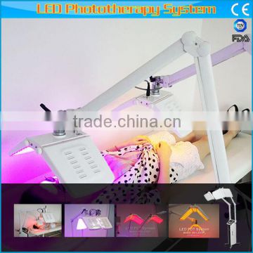 Led Skin Rejuvenation/two Arms Led Light Therapy Machine/Pdt Skin Rejuvenation Red+ Blue +infrared Light Therapy Beauty Machine Improve fine lines