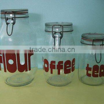 glass canister set of 3 for home usage