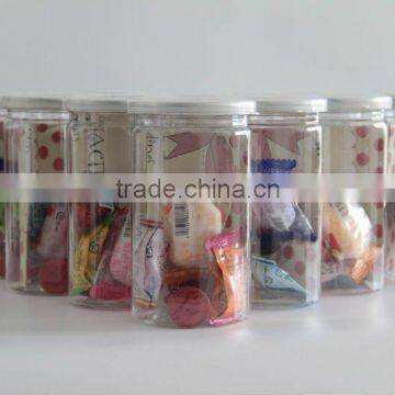 Manufacturer Custom Round Plastic Candy Containers Cylinder Plastic Can