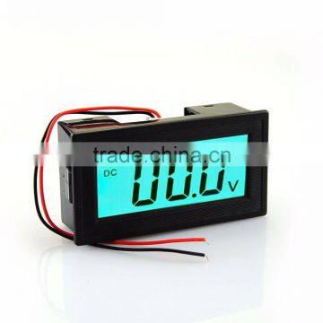 2 Wires Totally-enclosed 7-20V DC bule LCD Digital Voltage Panel Meter Voltmeter