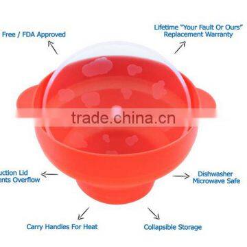 Collapsible Silicone Popcorn Popper,Microwaveable Silicone Popcorn Bucket photo-3