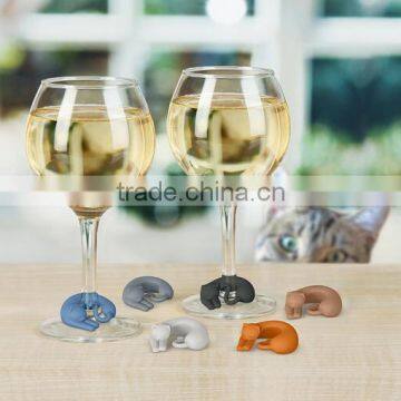 Silicone Colorful Cats Wine Glass Markers,Silicone Kitty Drink Markers photo-2