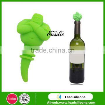 New Design Cartoon Shape Fancy Silicone Wine Bottle Stopper Cover