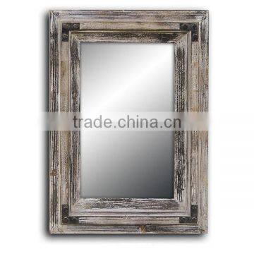 Square Decorative Antique Wooden Wall Mirror