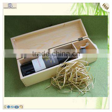 Cheap Decorative Unfinished Single Bottle Wooden Wine Box photo-6