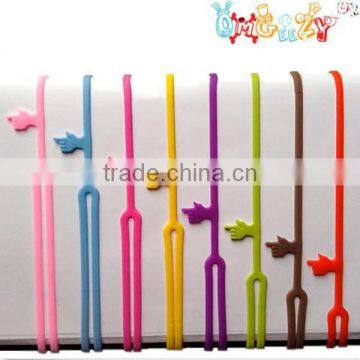 Various Colors Great Gift Finger Pointing Silicone Bookmark